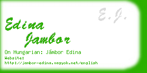 edina jambor business card